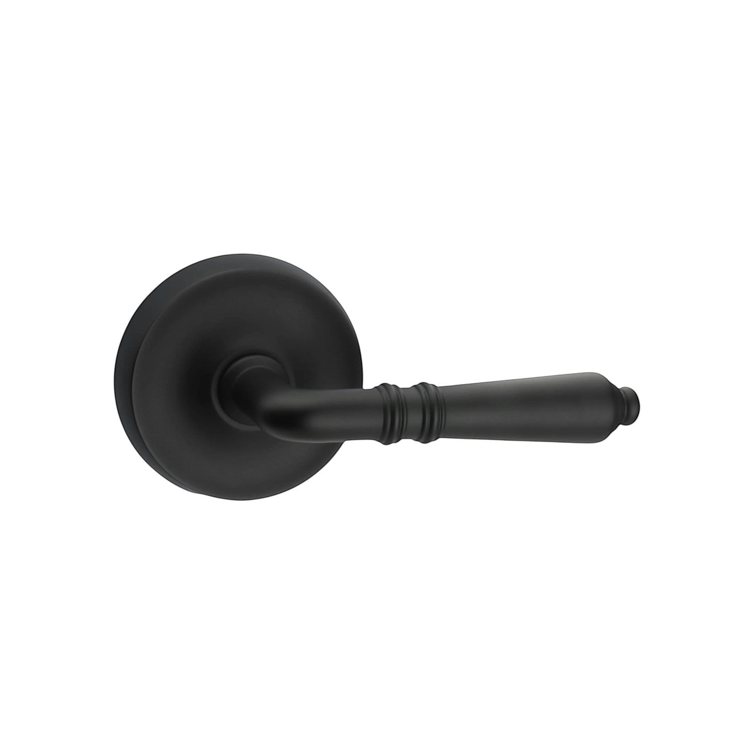 N2LOK Dora matte black solid brass lever door handle with adjustable latch
